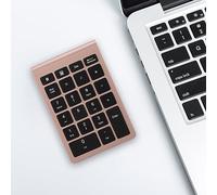 SustVita Portable 22 - Key Keypad - Wireless Mini Keyboard with 80 Hours Battery Life, Compatible with Bluetooth 5.0 for Laptop and PC (Rosy Gold)