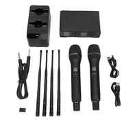 SustVita Professional Handheld Mics Cordless System with Dual Channel Receiver 2200mAh Rechargeable Battery and Aluminum Body for Singing and Live Events