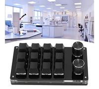 SustVita Programmable Mini Gaming Keypad, One Handed 12 Key Macro Keyboard with RGB Backlighting and DIY Functionality for PC and Laptop (All Black)