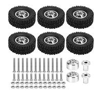 SustVita RC Wheels and Tires with Rubber RC Car Tires and Aluminum Alloy RC Wheels for B16 B36 4WD RC Car Model Parts improve vehicle handling on rough terrain (Silver)