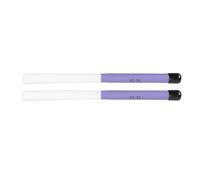 SustVita Retractable Nylon Drum Brush with Slick ABS Handles for Cajon and Drum Kit Playing, Expanded Tonal Possibilities, Lightweight Drum Sticks Brush Pair (White And Purple)