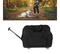 SustVita Rolling Pet Carrier, Detachable Wheels Foldable Cat Dog Carrier with Breathable Mesh for Comfortable Travel, Fits Pets Up to 17.5kg (Black)