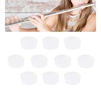 SustVita Rubber Flute Plugs 10Pcs, Open Hole Flute Plugs for Beginners, Flute Replacement Accessories for Instrument Repair Parts 7x2.5mm (Transparente CF99)