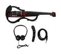 SustVita Silent Electric Violin with Carbon Fiber Body for Sensitive Sound Capture, Headless Design with Headphone Jack/Amp Output for Practice and Stage Playing (Rose Petal)