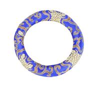 SustVita Silk Brocade Bowl Cushion for Sound Therapy, a Tibetan Singing Bowl Pillow Designed as Round Singing Bowl Support for 7 to 10 Inch Diameter Instruments (Blue)