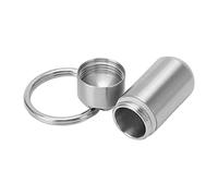 SustVita Small Medicine Bottle Keychain Made from Metal, a Practical EDC Stainless Steel Container for Outdoor Camping, Hiking and Daily Travel Needs