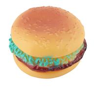 SustVita Squeaky Dog Chew Toy in a Fun Burger Shape, a Pet Hamburger Play Toy for Solo or Group Activity, Textured for Gum Massage and Teeth Cleaning