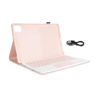SustVita Tablet Keyboard Case with Touchpad for Xiaomi Pad 6, Ultra Slim Leather Cover with Magnetic Detachable BT Keyboard, Lightweight Protective Case with High Accuracy Touchpad (Roseate)