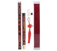 SustVita Traditional Dizi Instrument with Single Insertion Brass Connector for Practice and Grade Examination/E-Key Bamboo Flute with Full Sound from 5-Year Bamboo