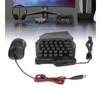 SustVita USB Wired Half Hand Keyboard and Gaming Mouse Converter Combo, One Handed RGB Gaming Keyboard for Master Pro, for PS 5 4 3, for Switch, Game Controller Adapter