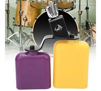 SustVita Vibrant Yellow and Purple Cowbell CB30 Wooden Fish Cow Bell, Producing High and Low Pitch Tones for Dynamic Cattle Percussion