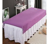 SustVita Weatherproof Beauty Salon Bed Sheet Spa Massage Table Cover, Breathable Oil defiance Couch Cover with Face Hole, Reusable and Washable (Purple)