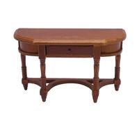 SustVita Wooden Dollhouse Half Round Table with Detailed Craftsmanship for 1:12 Scale Setups, Adds Realism to Dollhouse Furniture Collections and Indoor Selections