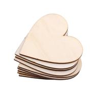SustVita Wooden Heart Embellishments for Crafts Projects, Card Making, and Scrapbooking, Includes Various Sizes of Unfinished Blank Wooden Hearts for Creative DIY Decoration (80mm)