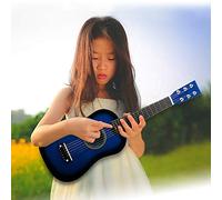 SustVita Wooden Kid Guitar, Child Guitar Toy for Boys and Girls, Nice Treat for Young Musicians (Blue)