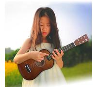 SustVita Wooden Kid Guitar, Child Guitar Toy for Boys and Girls, Nice Treat for Young Musicians (Brown)