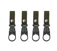 SUSU BLOCK 4PCS Bottle Clip Hanging Portable Water Bottle Ring Holder Keychain Mineral Water Bottle Clip For Backpack Belt Nylon Webbing Strap For Outdoor Tactical Camping Hiking (Green)