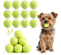 susu & wuwu 12 Pack Squeaky Balls for Small Dogs, 2 Inch Small Tennis Balls Interactive Fetch Dog Toy, Non-Toxic Durable Puppy Chew Toys for Teething, Training, Playing, Throwing