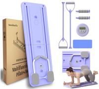 Susubaofu Reformer Pilates Machine Set Foldable Full-Body Workout Trainer,Ab Roller Wheel Training Board Exercise,Pilates Board Kit at Home for Fitness,Pilates Equipment for Men, Women, Gym