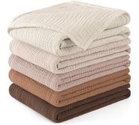Susurration Muslin Cloths for Baby, 100% Cotton Baby Muslin Squares Cloths for Newborn Boy and Girl, Soft, Breathable and Extremely Absorbent Baby Muslin Burp Cloths, 60 x 60 cm, 5 Pack