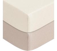 Susurration Next to Me Crib Sheets 140x70cm, 2 Pack Baby Cot Sheets, Breathable and Smooth Microfiber Bedside Crib Fitted Sheets for Baby Girls and Boys (Sand Beige)