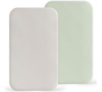 Susurration Next to Me Crib Sheets 90x50cm, 2 Pack Baby Cot Sheets, Breathable and Smooth Microfiber Bedside Crib Fitted Sheets for Baby Girls and Boys (Grey & Green)