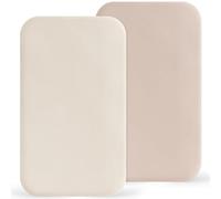 Susurration Next to Me Crib Sheets 90x50cm, 2 Pack Baby Cot Sheets, Breathable and Smooth Microfiber Bedside Crib Fitted Sheets for Baby Girls and Boys (Sand & Beige)