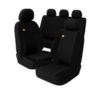 Susy Shop Car Seat Covers Compatible with Panda 2 and 3 Series, Set Covers Front Rear Backrest Split 1/3, Made in Italy (Black/Black)