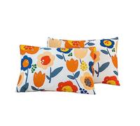 SUSYBAO 100% Cotton Pillowcases King Size Set of 2 Colorful Floral Pattern Bed Pillow Covers Envelope Closure End Cute Flower Pillow Encasement Luxury Soft Breathable Durable (2 Pack, 20 x 36 inch)