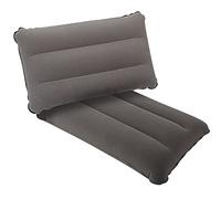 SUTAFOR Inflatable Pillow, Set of 2, Ultralight Camping Pillow, Travel Pillow, Flocking Beach Cushion for Outdoor, Hiking, 44 x 28 cm, Grey