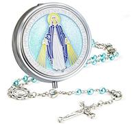 SUTANALE 6mm Pearl Rosary Beads for Women - Catholic Holy Baptism Necklace with Virgin Mary Gift Box & Miraculous Medal | First Communion & Confirmation Gift, Glass, No Gemstone