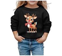 sutelang lurryly Little Girls Christmas Jumper Sweatshirt, Christmas Jumper for Teenage Girls Reindeer Sweatshirt Xmas Santa Claus Snowman Pullover Long Sleeves Winter Children Clothes
