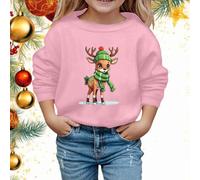 sutelang lurryly Little Girls Christmas Jumper Sweatshirt, Christmas Jumper for Teenage Girls Reindeer Sweatshirt Xmas Santa Claus Snowman Pullover Long Sleeves Fall Outfits Winter Clothes