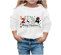 sutelang lurryly Little Girls Christmas Jumper Sweatshirt, Christmas Jumper for Teenage Girls Santa Xmas Novelty Theme Jumper Long Sleeve Pullover Tops Fall Outfits Winter Clothes for Children