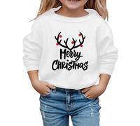 sutelang lurryly Little Girls Christmas Jumper Sweatshirt, Kids Christmas Jumpers for Girls Santa Xmas Novelty Theme Jumper Long Sleeve Pullover Tops Fall Outfits Winter Clothes for Children