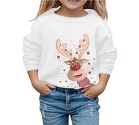 sutelang lurryly Little Girls Christmas Jumper Sweatshirt, Kids Girls Christmas Jumper Graphic Xmas Theme Round Neck Pullover Long Sleeve Top Cosy Jumper Loose Cute Cartoon Casual Sports