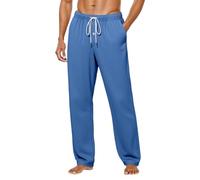 sutelang lurryly Mens Casual Trousers,Men's Casual Pants Comfortable Solid Color Button Fly Sleep Pants For Home Outdoor Walking Slim Fit Long Trousers