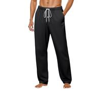 sutelang lurryly Mens Casual Trousers,Men's Casual Pants Comfortable Solid Color Button Fly Sleep Pants For Home Outdoor Walking Slim Fit Long Trousers