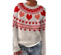 sutelang lurryly Norwegian Jumper Women,Sweaters For Women UK,Knitwear for Women Sweater Round Neck Long Sleeves Jumpers Autumn And Winter Floral Print Knitted Mohair Sweater Teen Girls Christmas