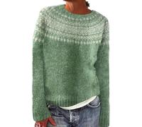 sutelang lurryly Norwegian Jumper Women,Sweaters For Women UK,Knitwear for Women Sweater Round Neck Long Sleeves Jumpers Autumn And Winter Floral Print Knitted Mohair Sweater Teen Girls Christmas