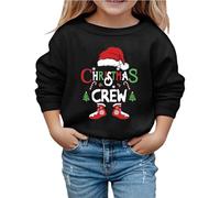 sutelang lurryly Sweatshirt No Hood Christmas for Kids, Christmas Jumpers for Kids Girls Cute Reindeer Pullover Toddler Xmas Jumper Long Sleeve Santa Top Loose Cute Cartoon Casual Sports