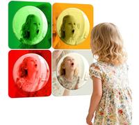 Suteng 4 Pieces Sensory Wall Mirror, Scandinavian Natural Decor Acrylic Bubble Mirror, Bohemian Wall Decoration Sensory Toys Interior Design for Classroom Home Living Room Bedroom