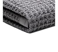 SUTERA Silverthread Waffle Bath Towel - California-Spun Superior Supima Cotton, Quick Drying, Ultra Soft, Lightweight and Absorbent - Grey, Waffle Weave Design - Luxury Bath Towel (Bath)