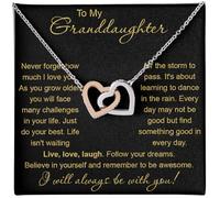 SUTERY To Our Granddaughter Necklace, Granddaughter Necklace From Grandparents, Christmas Granddaughter Gifts From Grandma And Grandpa, Graduation Gift, Happy Birthday Message Card, Stainless Steel
