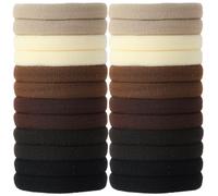 SUTHIA Brown Hair Ties for Thick Hair 120 Pack, Nylon Hair Ties No Damage Hair Ties Bulk Hair Ties Thick Hair Elastic Hair Ties Ouchless Hair Ties for Women Cloth Ponytail Holders Fabric Hair Bands