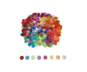 SUTIMSHE 500 Pieces Plastic Chips Clear 8 Colors 8 Colors Clear for Bingo Games, Math Counters, Classroom, Fun Family Game Night, Large Games