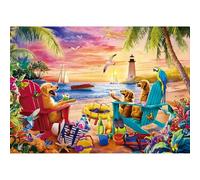 Sutinban Beach Party Puzzles 500 Pieces for Adults Ocean Seaside Dogs Happy Time 500 Piece Jigsaw Puzzles for Adults Gifts, Theme: Beach Puppy