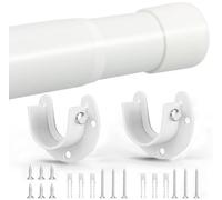 SUTINE Closet Rod, 17 to 97Inch Closet Rods for Hanging Clothes, Heavy Duty Adjustable Closet Hanging Rod Bar White Closet Poles for Wardrobes, Closet, Bathroom, Windows,1.3 Inch Diameter