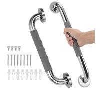SUTINE Grab Bars for Bathtubs and Showers 16 Inch, Anti Slip Shower Grab Bars for Seniors Elderly, 304 Stainless Steel Handicap Grab Bars, Safety Bath & Toilet Rail Shower Handle, 2Pack, Grey