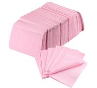 SUTOKAKA 125Pcs Pink Disposable Table Mats for Nail Art 3 Ply Foldable Waterproof Dental Bibs Tattoo Sheets Nail Practice Table Cover for Medical Supplies Manicure Salon Pads